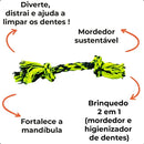 Kit Brinquedo Mordedor de Corda Fio Dental Pet para Cães Pequenos