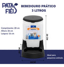 Kit Automático Pet com Comedouro e Bebedouro 3L para Cães e Gatos Preto