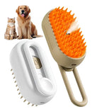 Escova a Vapor 3 em 1 Pet Removedor de Pelos Para Cães e Gatos Branco Champagne