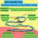 Guia Coleira Pet Mãos Livres para Passeio e Corrida Hands Free