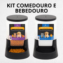 Kit Comedouro e Bebedouro Automático Pet 3L para Cães e Gatos Preto