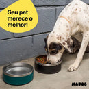 Comedouro Pet Madog em Inox Antiderrapante 1L Branco para Ração e Água