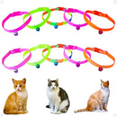 Coleira Elástica para Gatos com Guizo Regulável 17 a 30 cm Cores Flúor