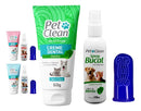 Kit Higiene Bucal Pet Creme Dental Spray Bucal e Escova Sabor Menta