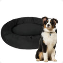 Cama Pet Redonda GG de Pelúcia Preta Confortável Para Cães e Gatos