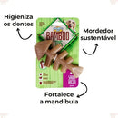 Mordedor Pet Truqys Osso Maciço de Bamboo com Aroma de Bacon Cor Marrom