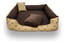 Cama Pet Berço Grande 70x70 com Manta e Travesseiro Marrom Conforto Total