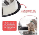 Kit com 2 Comedouros Pet em Inox 550ml para Cães de Porte Médio