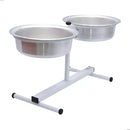 Comedouro Duplo Elevado Regulável Premium Branco Tamanho M