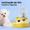 Comedouro e Bebedouro Automático Elevado Pet para Cães e Gatos Cor Amarelo