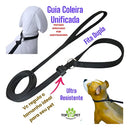 Guia Unificada K9 1,85 Metros para Passeio e Adestramento Preto