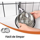 Kit com 2 Potes Pet em Aço Inox para Ração e Água Cães e Gatos Cinza