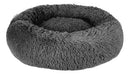 Cama Pet Redonda 60cm Plush Cinza Escuro Conforto Para Cães e Gatos