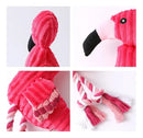 Brinquedo de Pelúcia Flamingo com Corda e Apito para Cães Pet