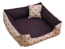 Cama Pet M 60x60cm Lavável para Cães Até 10kg Macia e Confortável Marrom