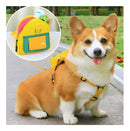 Coleira Peitoral Pet com Mochila Porta Saquinho para Passeio Tamanho P Laranja