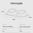 Comedouro e Bebedouro Pet Duplo em Inox para Cães e Gatos