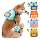 Coleira Peitoral Pet com Mochila Porta Saquinho Higiênico para Passeios