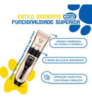 Máquina de Tosa Pet Profissional para Cães e Gatos Bivolt Dourada