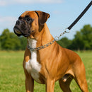 Coleira e Guia Cromada com Corrente Resistente para Cães Atacado