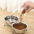 Kit 2 Comedouro e Bebedouro Pet Duplo em Inox para Cães e Gatos