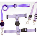 Coleira Peitoral Pet com Guia e Cinto de Segurança para Carro Porte Pequeno