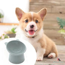 Comedouro e Bebedouro Elevado Pet em Acrílico Ursinho Cor Cinza