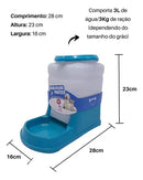 Kit Comedouro e Bebedouro Automático Pet 3L Pequeno Cor Preto