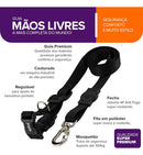 Coleira Guia Mãos Livres para Cães Grandes Preto Conforto e Controle