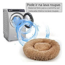 Cama Pet Redonda 60cm Plush Cinza Escuro Conforto Para Cães e Gatos