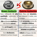 Comedouro e Bebedouro Pet em Inox 900ml para Ração e Água