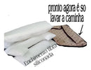 Cama Pet Grande 70x80 Retangular com Zíper Lavável para Cachorro Marrom Patinhas