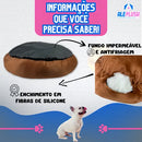 Caminha Pet Redonda de Pelúcia para Cães e Gatos Tamanho G Cor Marrom