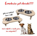 Comedouro e Bebedouro Pet Elevado com 2 Potes Tamanho P para Cães e Gatos