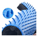 Luva Escova Magnética Removedora de Pelos para Pets Cor Azul Mão Direita