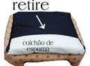 Cama Pet Grande 70x80 Retangular com Zíper Lavável para Cachorro Marrom Patinhas