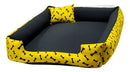 Cama para Cachorro Grande Retangular 70x80 Conforto Premium Amarela e Preta