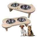 Comedouro e Bebedouro Pet Elevado com 2 Potes Tamanho P para Cães e Gatos