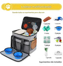 Bolsa de Viagem Pet Grande com 6 Peças Mochila Organizadora Preta