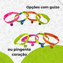 Coleira Elástica para Gatos com Guizo Regulável 17 a 30 cm Cores Flúor