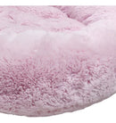 Cama Pet Nuvem Redonda de Pelúcia Super Macia 50x50 Rosa para Cães e Gatos