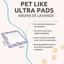 Tapete Higiênico Ultra Pads Lavanda Petlike 60x60cm 30 Unidades