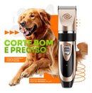 Kit Máquina de Tosa Pet Silenciosa Sem Fio Recarregável USB para Cães e Gatos Dourada