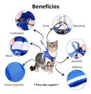 Peitoral Colete Refletivo Azul com Guia para Cães e Gatos Tamanho P