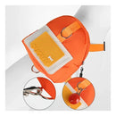 Coleira Peitoral Pet com Mochila Porta Saquinho para Passeio Tamanho P Laranja