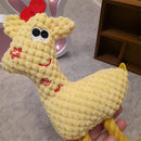 Kit 3 Brinquedos de Pelúcia para Cães Resistente com Apito Galinhos Coloridos