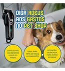 Máquina de Tosa Profissional Pet para Cães e Gatos Bivolt Preta