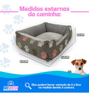Cama Retangular Pet Cinza Impermeável e Lavável para Cães P