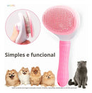 Escova Pet Autolimpante Removedora de Pelos para Cães e Gatos